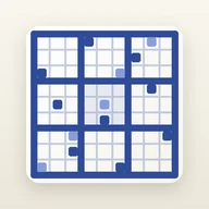 Sudoku Nine icon: a blue sudoku grid on paper